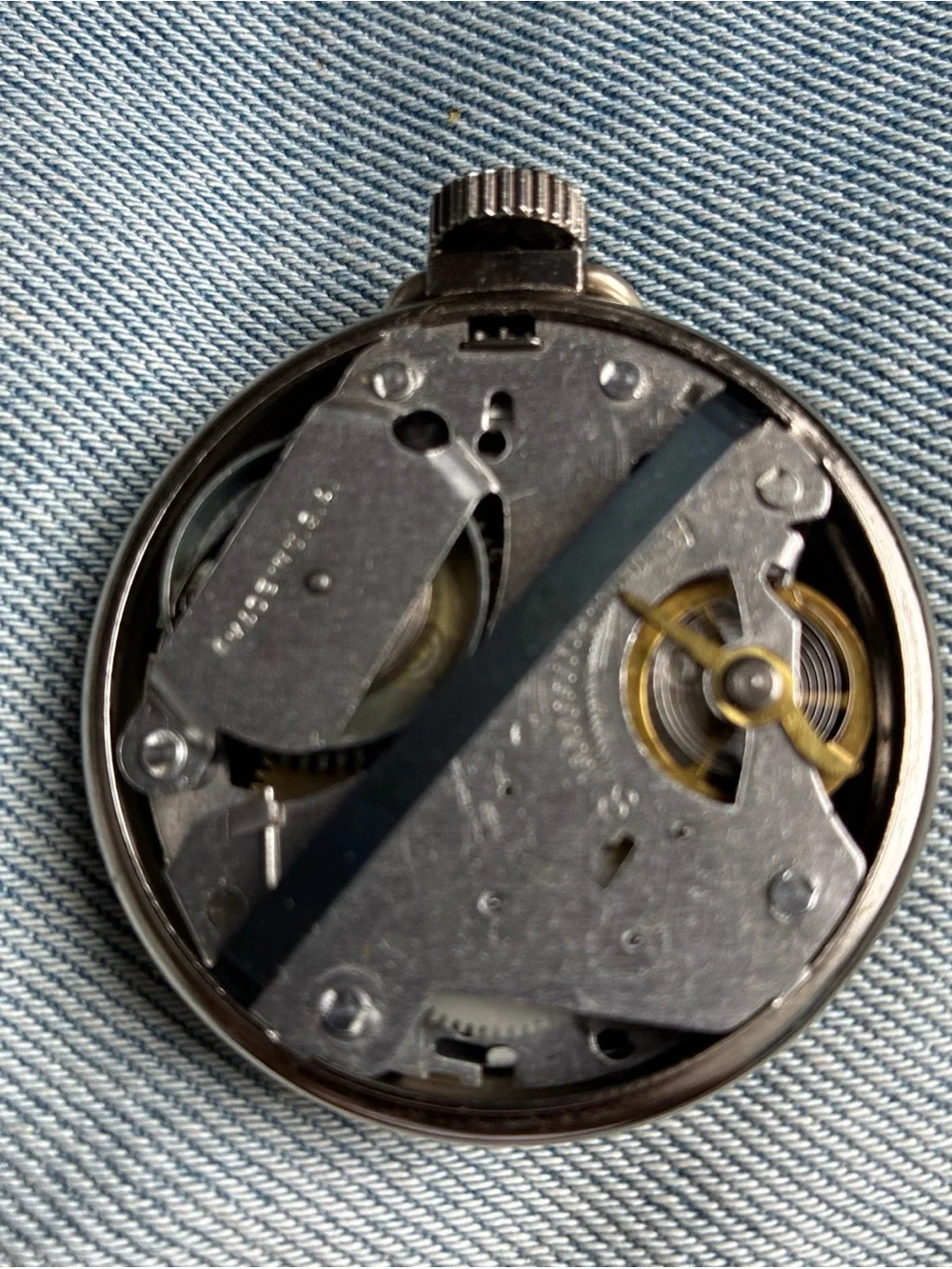 Westclox Bulls Eye Mechanical Pocket Watch Vintage, Manual Wind, USA Runs